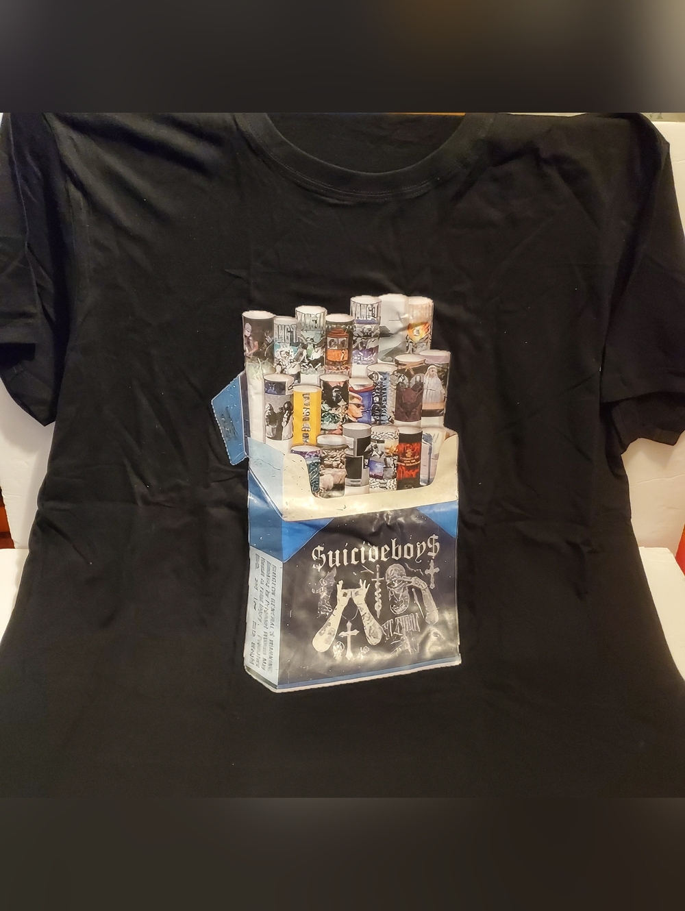 Suicideboys Graphic Print Jersey Crew Neck Men's Black T-Shirt 2XL